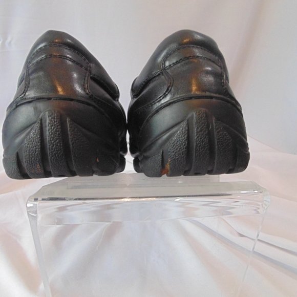 Borelli Leather Mens Shoes Size 9 Black Lace Up Derby Almond Toe Dress Shoes - Picture 3 of 6